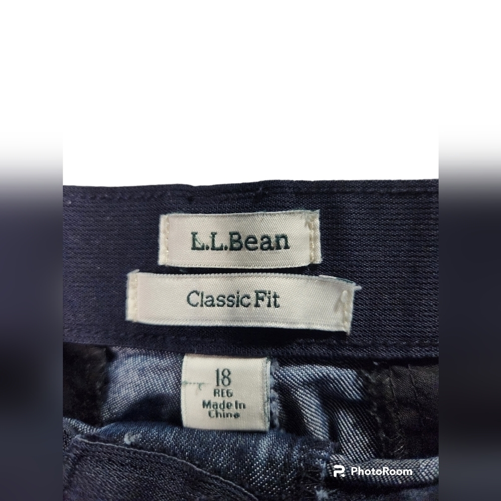 L.L.Bean Classic Fit Cotton Denim Jean Skirt Women 18 Blue Pockets - Picture 6 of 6